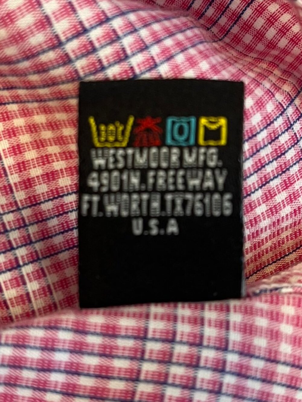 Vintage Panhandle Slim Pink Plaid Long Sleeve Western Show Shirt size XL - Picture 6 of 6